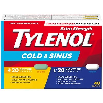 Extra Strength Cold & Sinus Relief Day/Night Caplets, Acetaminophen 500mg