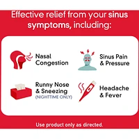 Extra Strength Cold & Sinus Relief Day/Night Caplets, Acetaminophen 500mg