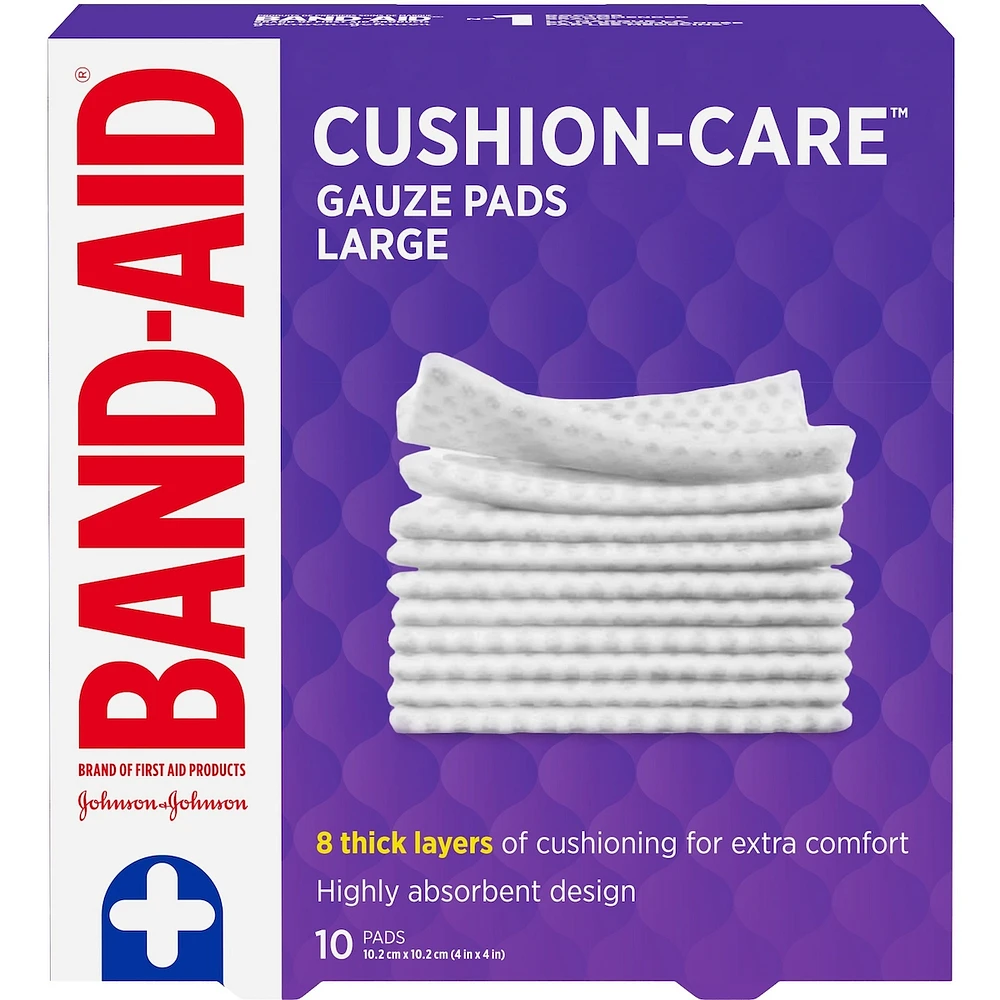 CUSHION-CARE Gauze Pads Large, 4 Inch by 4 Inch, 10 ea