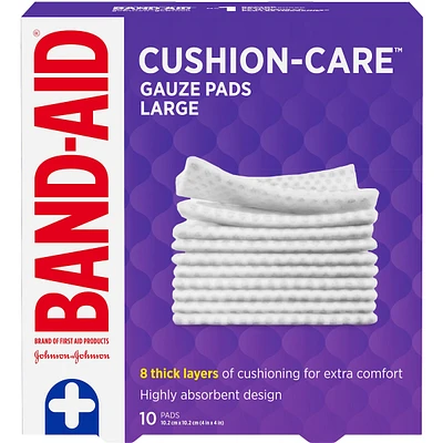 CUSHION-CARE Gauze Pads Large, 4 Inch by 4 Inch, 10 ea