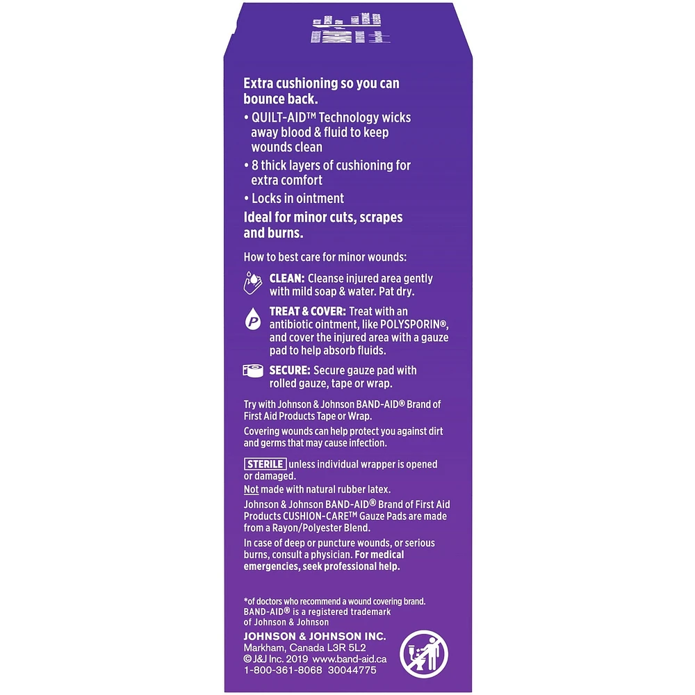 CUSHION-CARE Gauze Pads Large, 4 Inch by 4 Inch, 10 ea