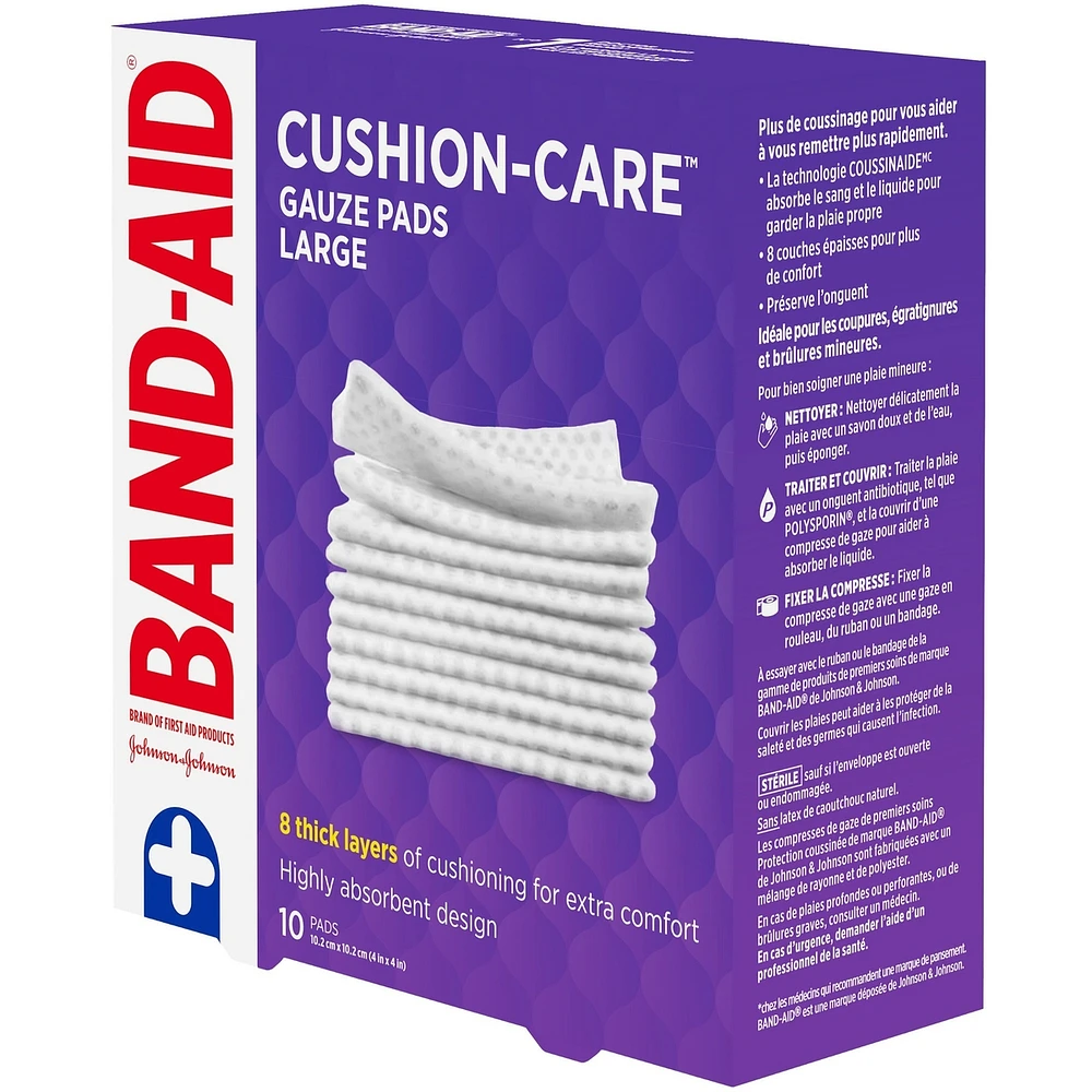 CUSHION-CARE Gauze Pads Large, 4 Inch by 4 Inch, 10 ea