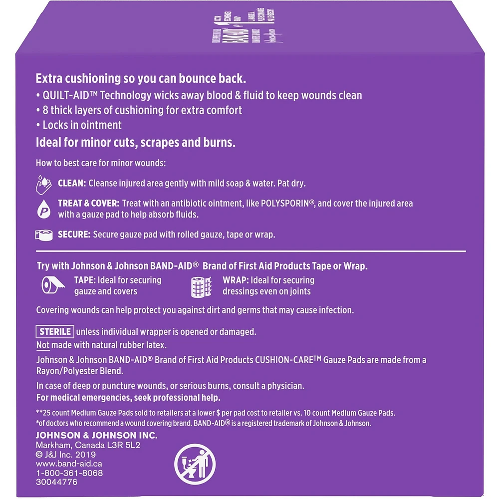CUSHION-CARE Medium Gauze Pads, 3 Inches by 3 Inches Value Pack
