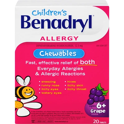 Kids Allergy Medicine Grape Chewables 12.5mg