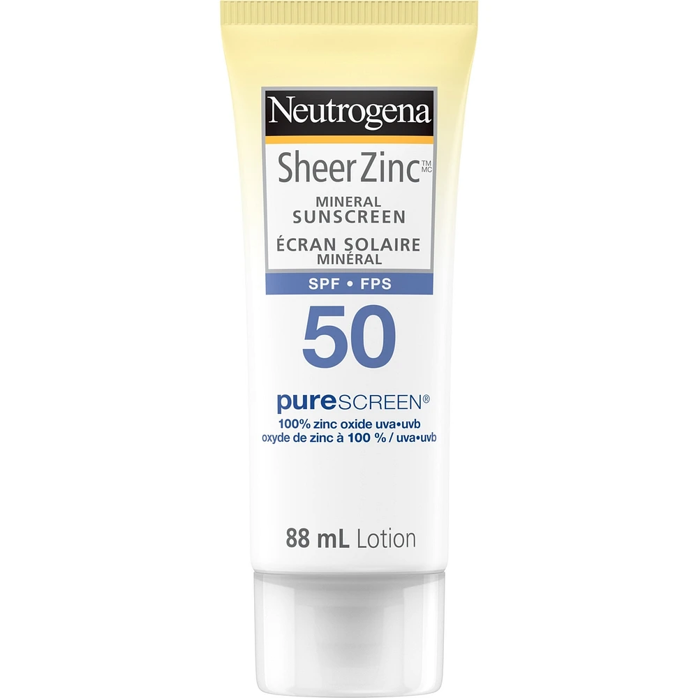 Body Sunscreen SPF 50, Sheer Zinc Mineral Sunscreen