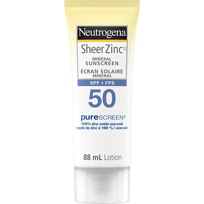 Body Sunscreen SPF 50, Sheer Zinc Mineral Sunscreen