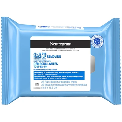 All In one makeup Remover fragrance free Facial Cleansing Wipes, Plant Based and Compostable