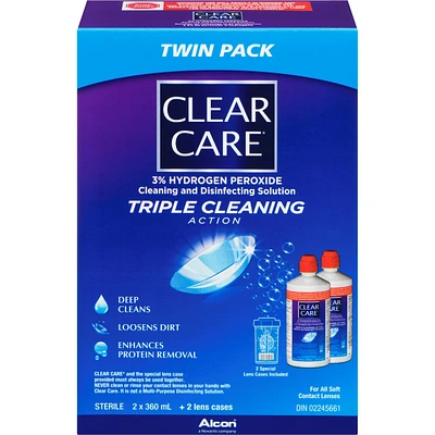 Clear Care® Contact Lens Solution with Hydrogen Peroxide Twin Pack