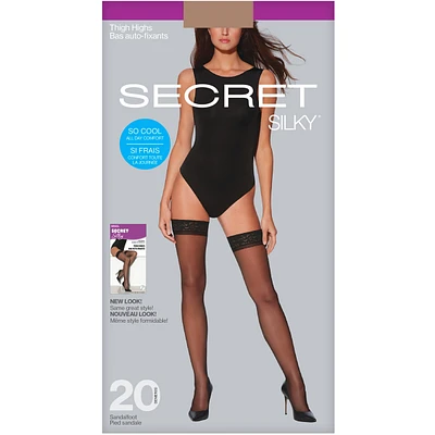 Sheer Thigh Highs w/Lace Band w/Sandalfoot w/HeiQ