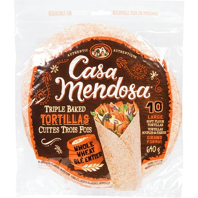 Large Whole Wheat Tortillas
