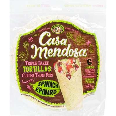 Tortillas cuites trois fois épinard