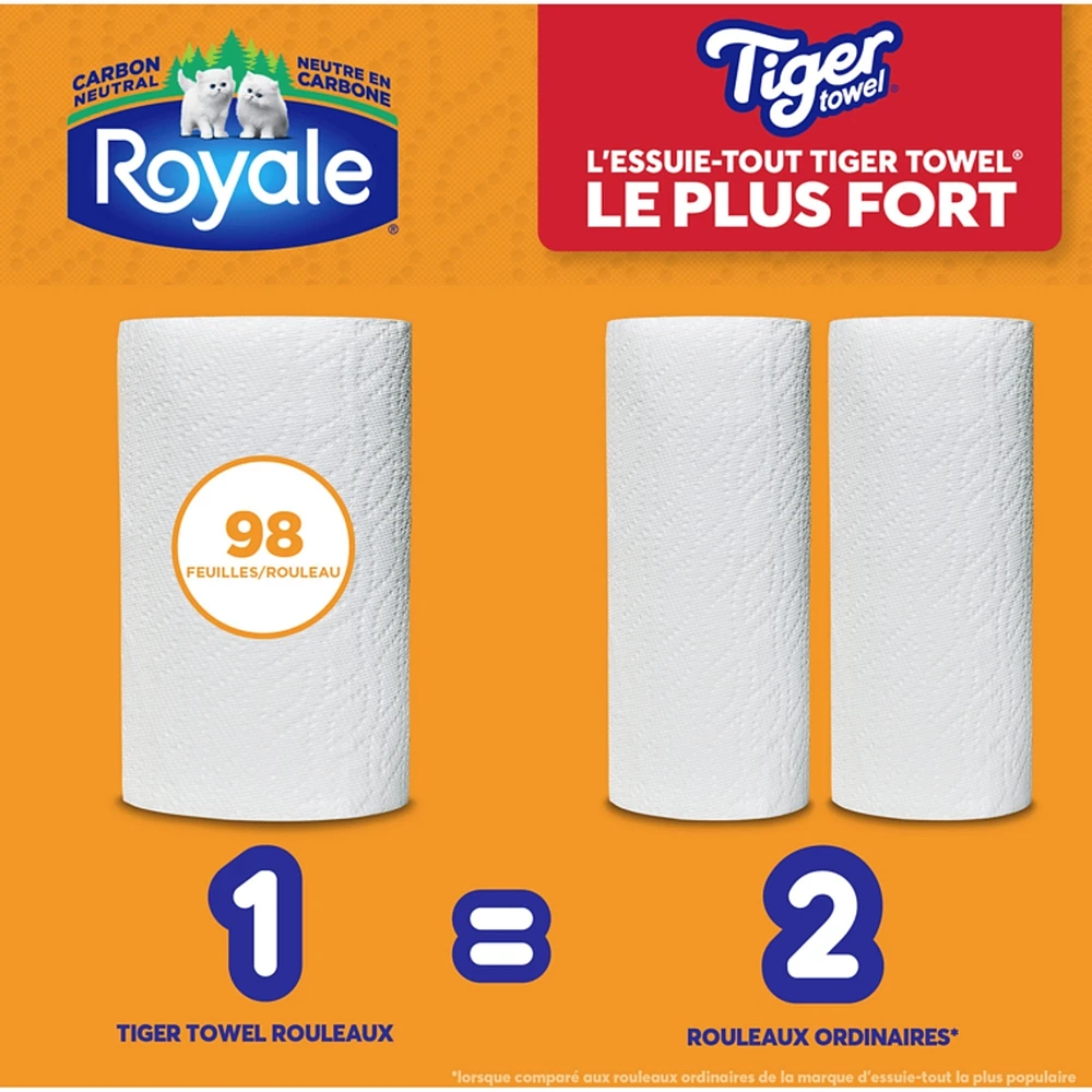 Rouleaux d'essuie-tout 2 épaisseurs