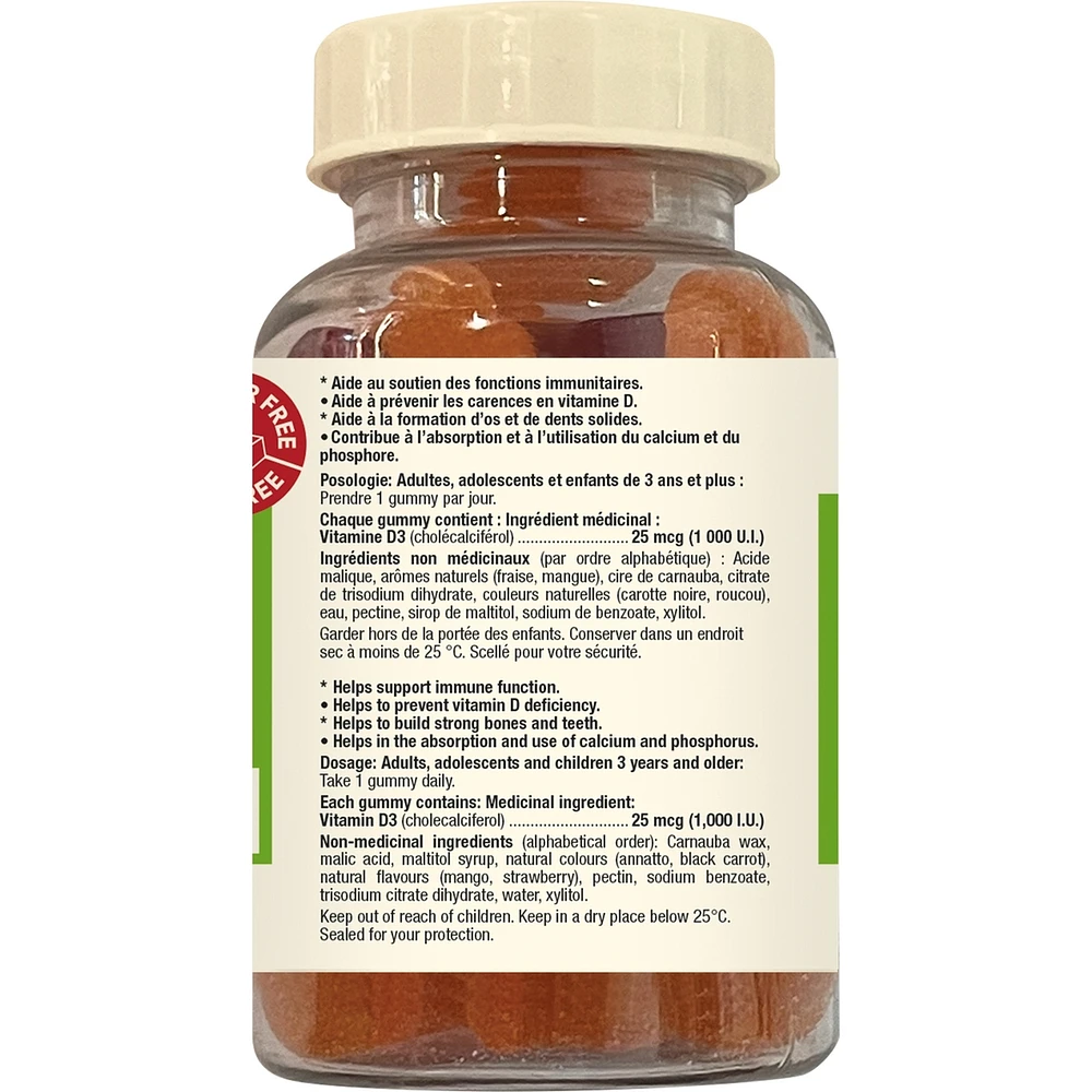 Vitamin D3 1000 IU Gum Sugar Free