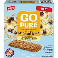 Go Pure Oatmeal Bars Banana Bread Chocolate Chip