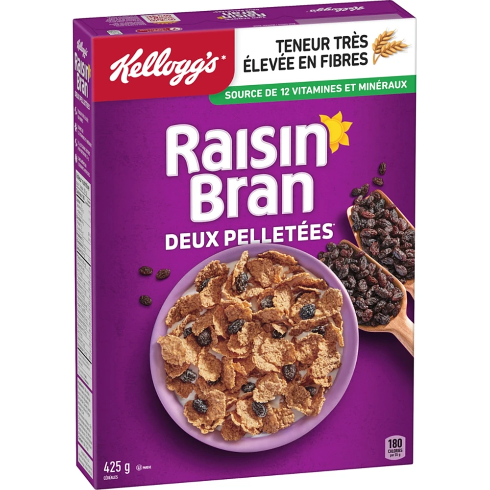Céréales Raisin Bran deux pelletées