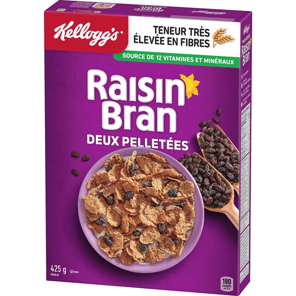 Céréales Raisin Bran deux pelletées