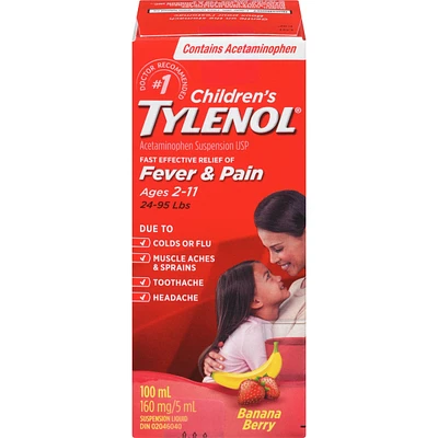 Children's Medicine, Fever & Pain, Banana Berry Liquid