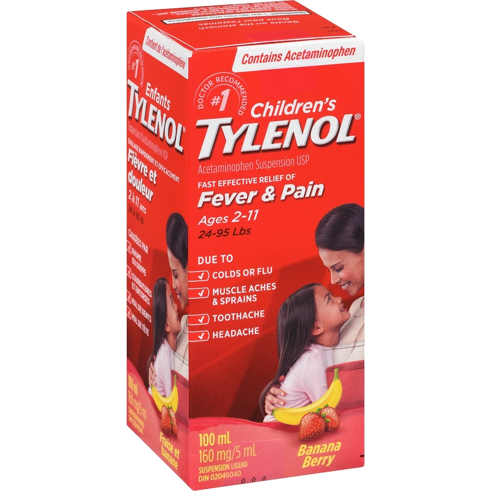 Children's Medicine, Fever & Pain, Banana Berry Liquid