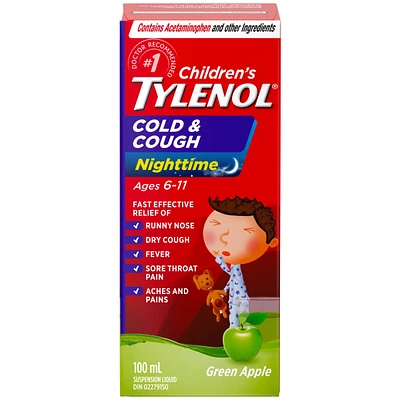 Children’s Medicine Cold & Cough, Nighttime, Green Apple