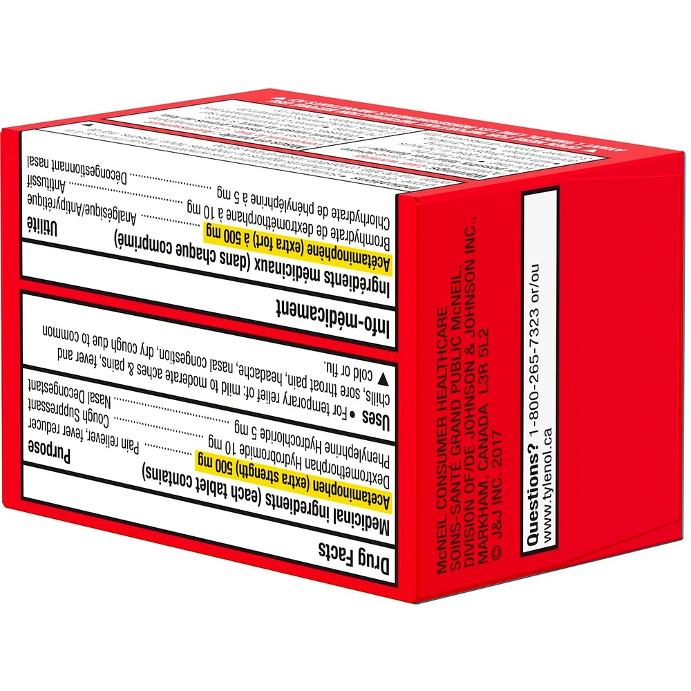 Extra Strength Cold Relief Day Acetaminophen 500mg EZTabs