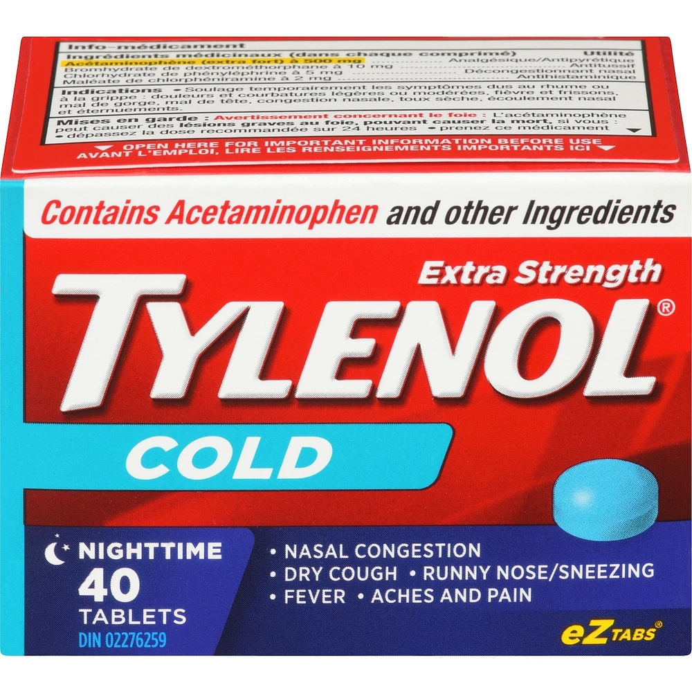 Extra Strength Cold Relief Nighttime Acetaminophen 500mg