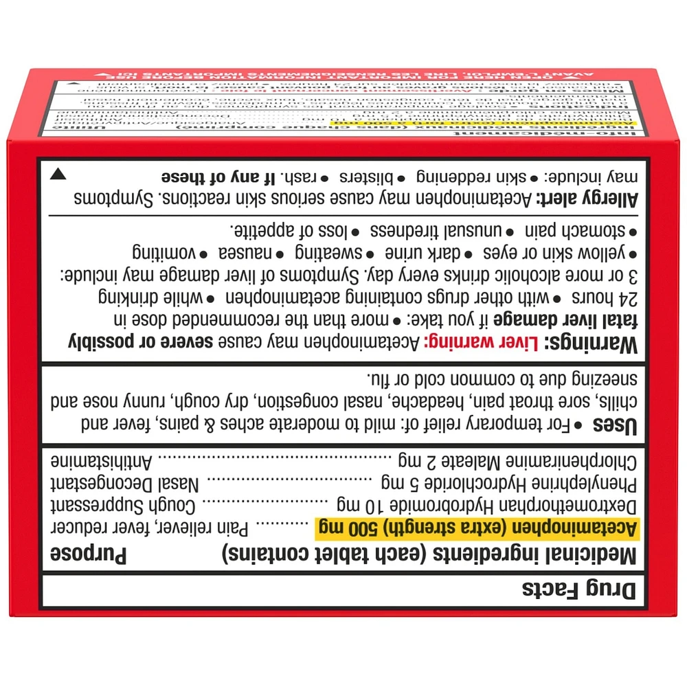 Extra Strength Cold Relief Nighttime Acetaminophen 500mg