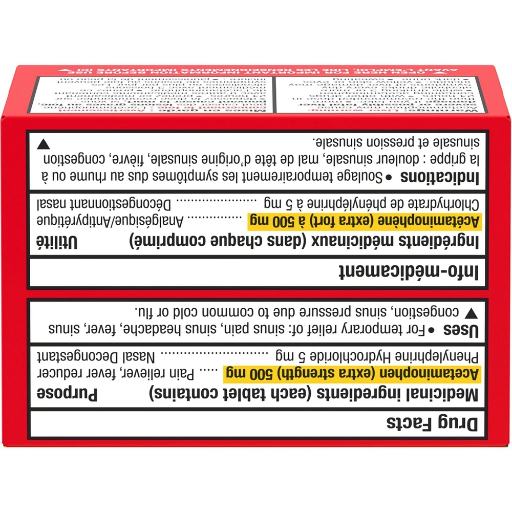 Extra Strength Sinus Relief Day Acetaminophen 500mg