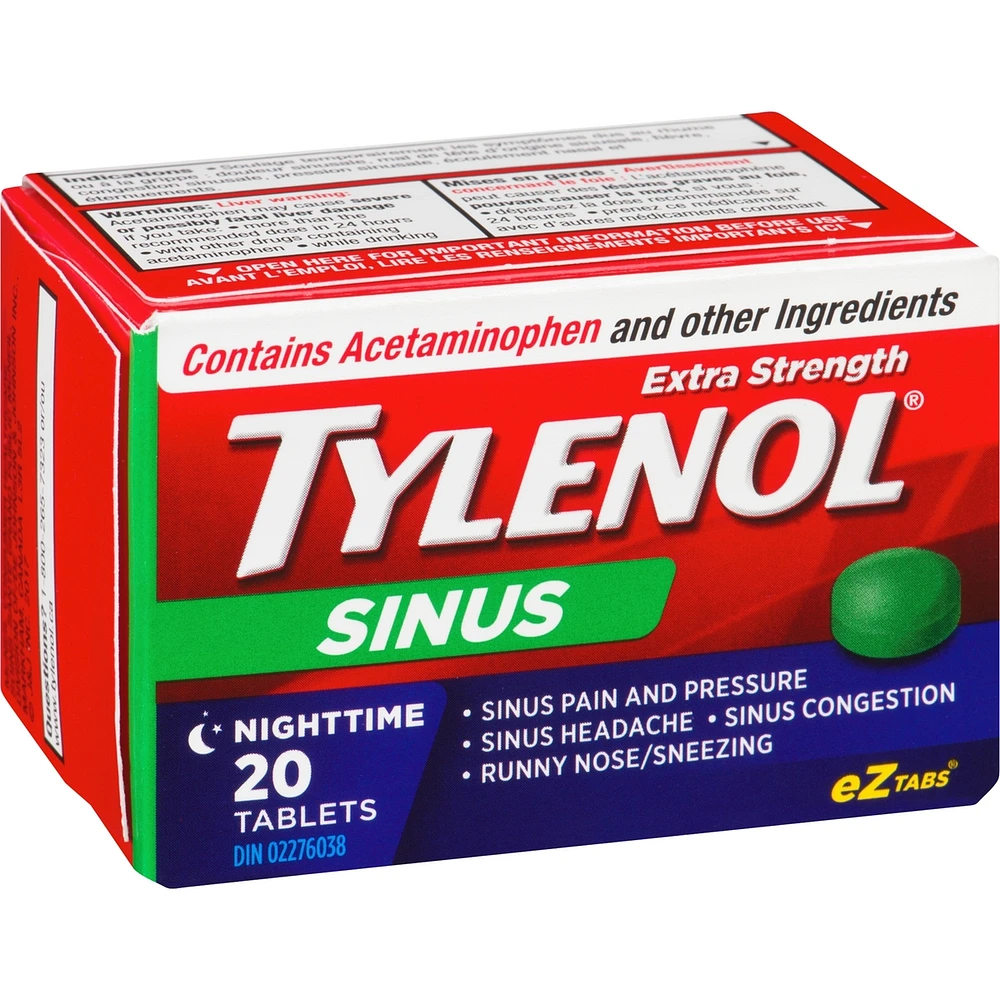 Extra Strength Sinus Relief Night Acetaminophen, 500mg