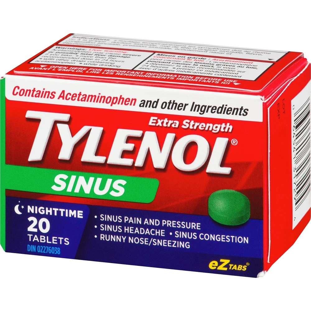 Extra Strength Sinus Relief Night Acetaminophen, 500mg