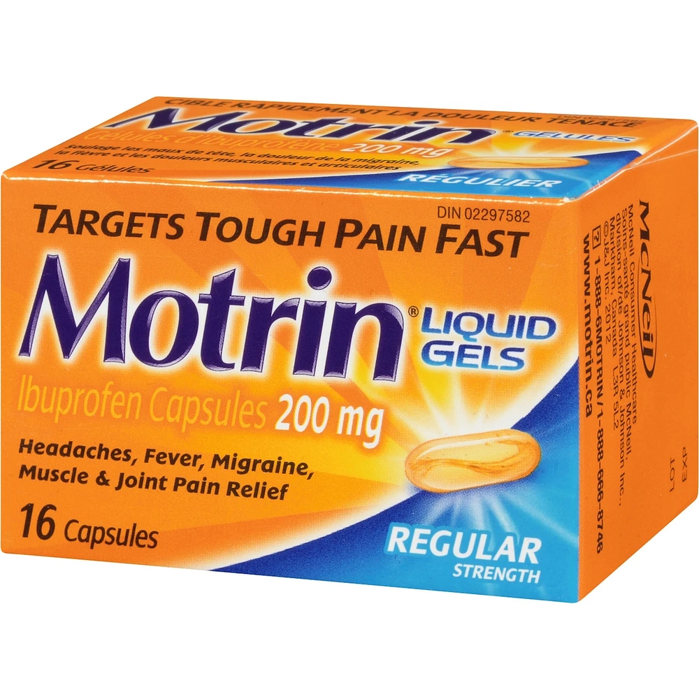 Regular Strength Pain Reief Ibuprofen 200mg, Liquid Gels