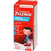 Children's Medicine Fever & Sore Throat Pain Liquid, Cherry
