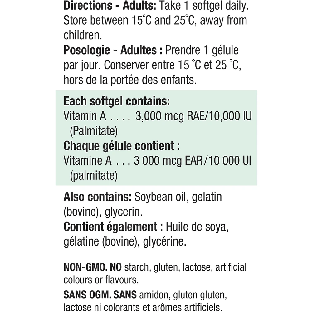 Vitamine A 10 000 UI