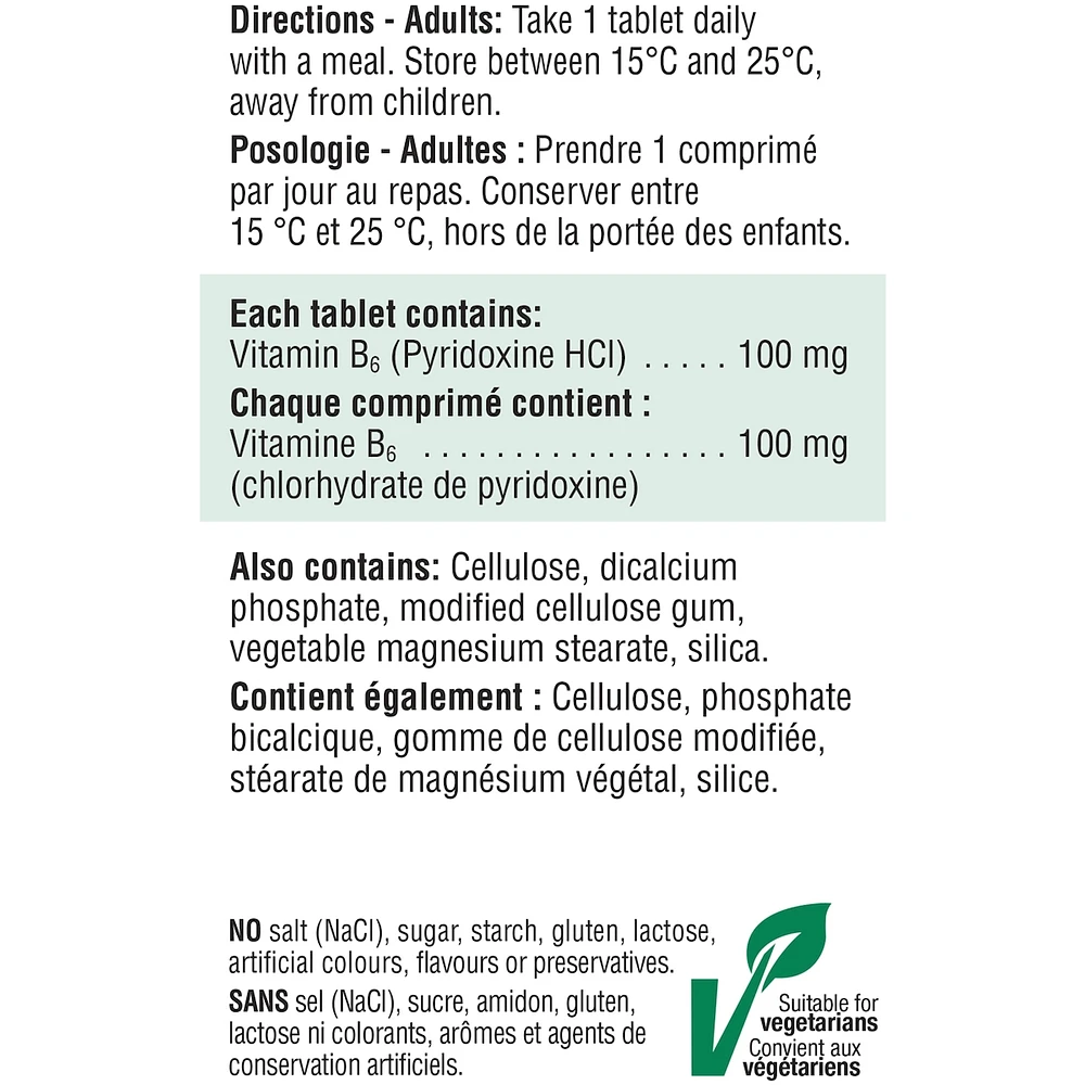 Vitamin B6 100 mg (Pyridoxine)