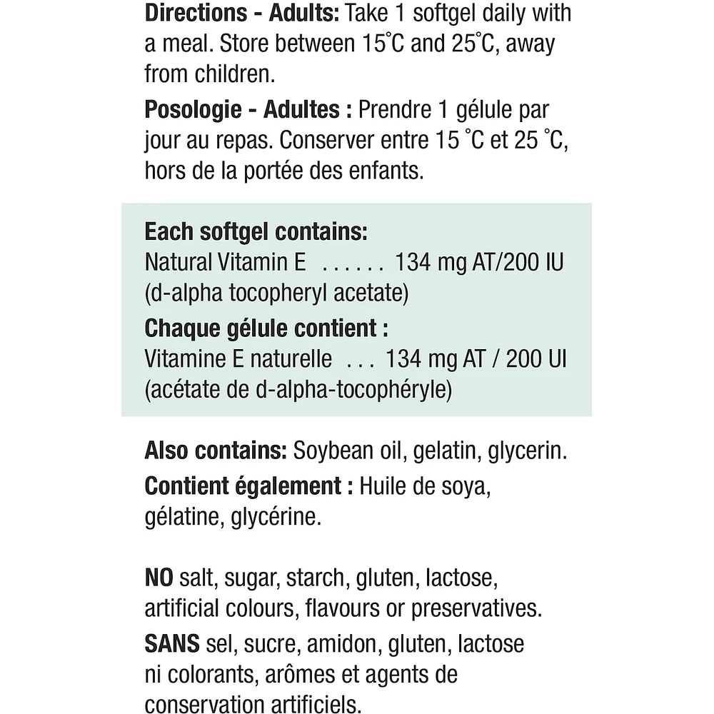 Vitamin E 200 UI/134 mg AT