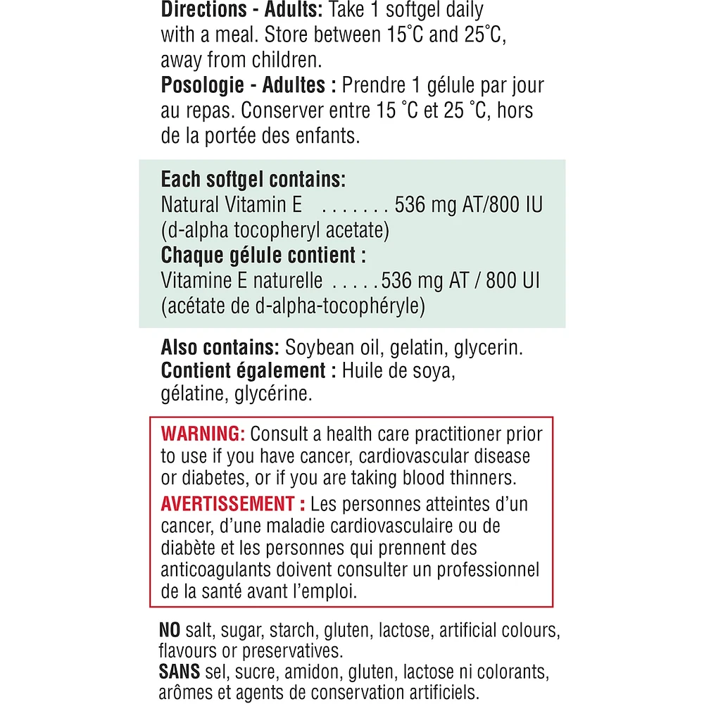 Vitamin E 800 IU/536 mg at