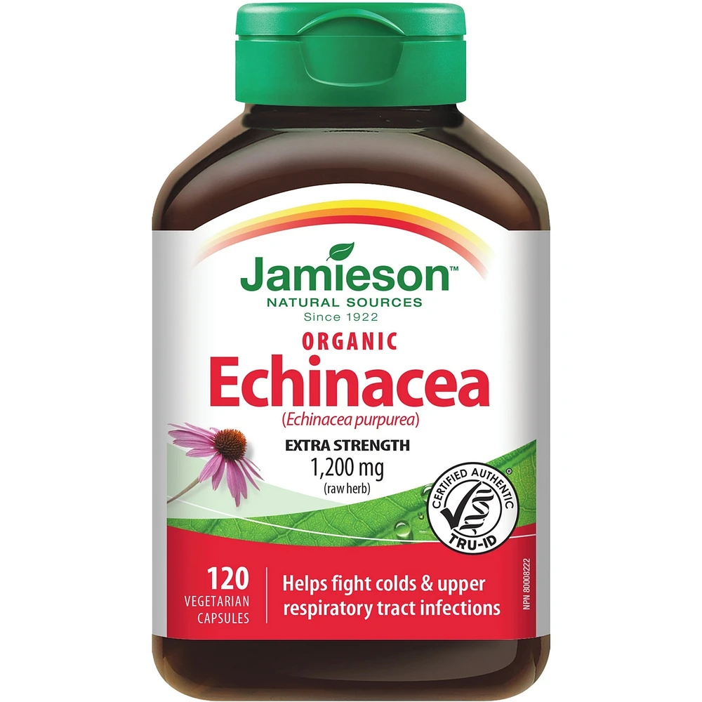 Echinacea High Potency Organic Capsules, 1,200 mg