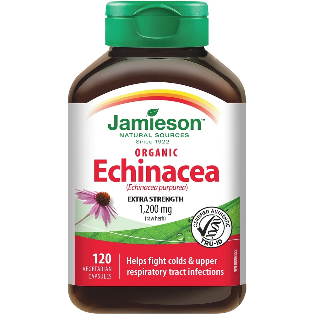 Echinacea  High Potency Organic Capsules, 1,200 mg