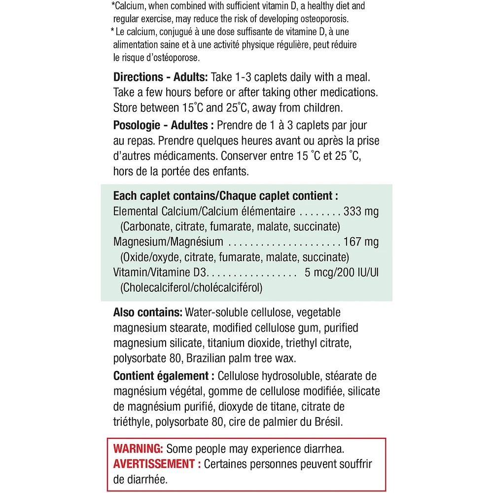 Calcium Magnesium + Vitamin D3 Caplets