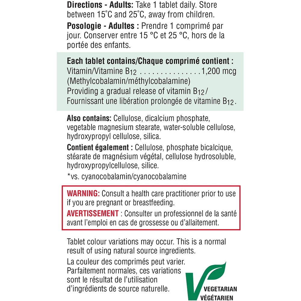 Vitamin B12 1,200 Mcg Timed Release Tablets