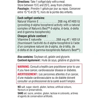 Balanced Vitamin E Complex 400 IU Softgels with Mixed Tocopherols
