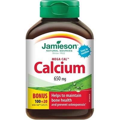 Mega Cal Calcium Mini-Tab Caplets, 650 mg