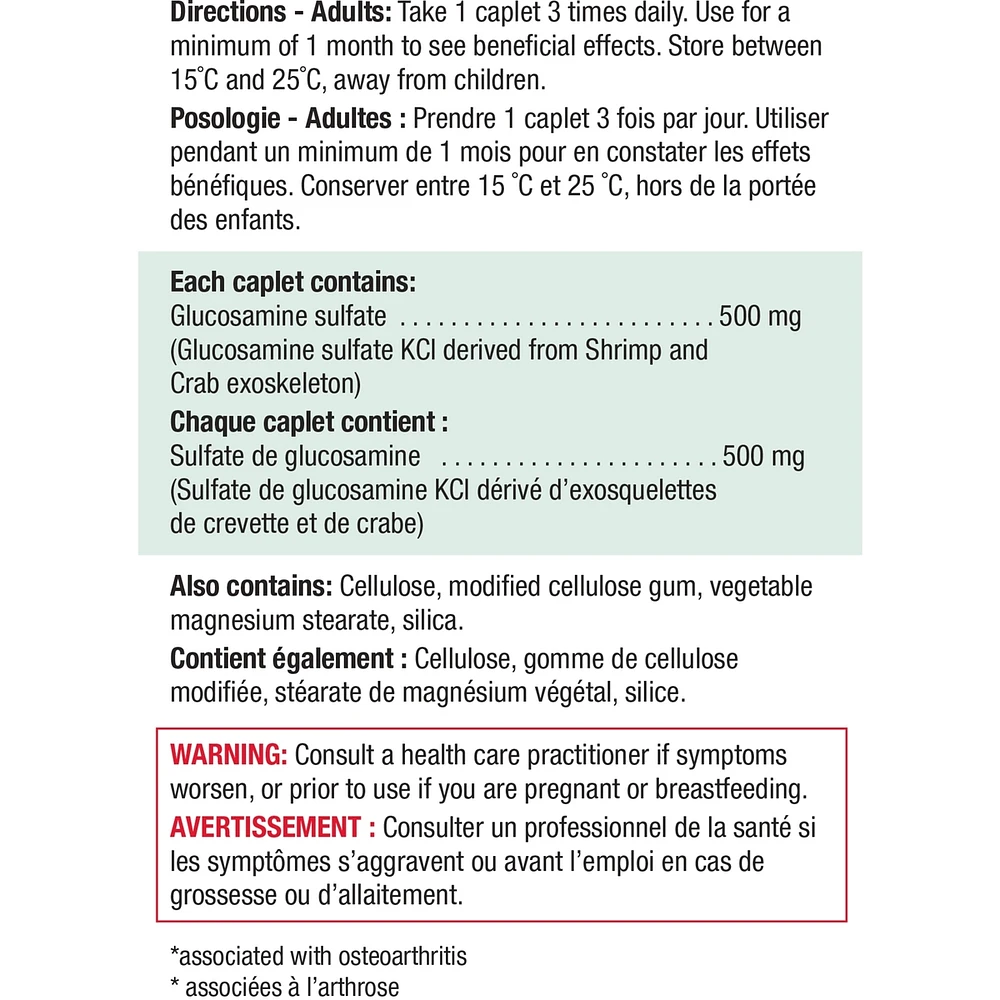 Glucosamine Sulfate Caplets 500 mg