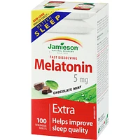 Melatonin Fast Dissolving Chocolate Mint Tablets, 5 mg