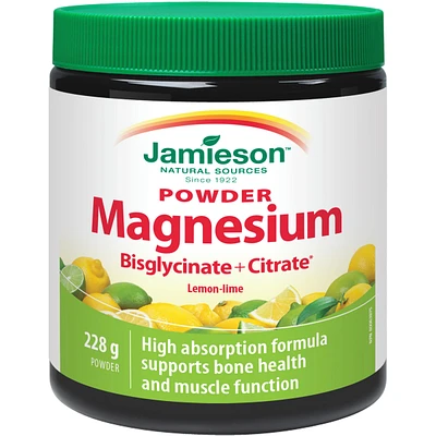 Magnesium Bisglycinate Plus Citrate Powder Lemon-Lime Flavour