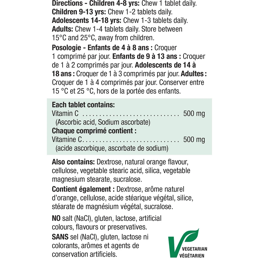 Chewable Vitamin C 500 mg - Tangy Orange Value Pack