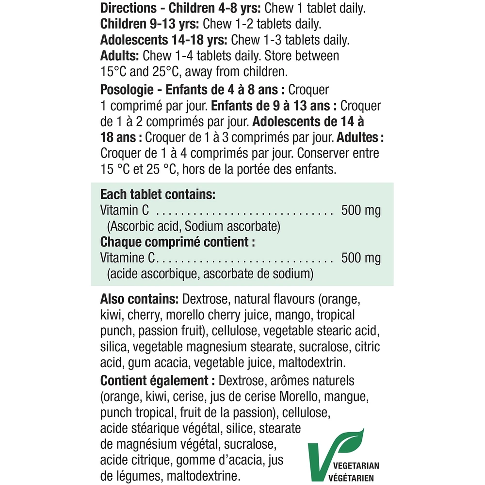 Chewable Vitamin C 500 mg - Mixed 3 Flavours Value Pack
