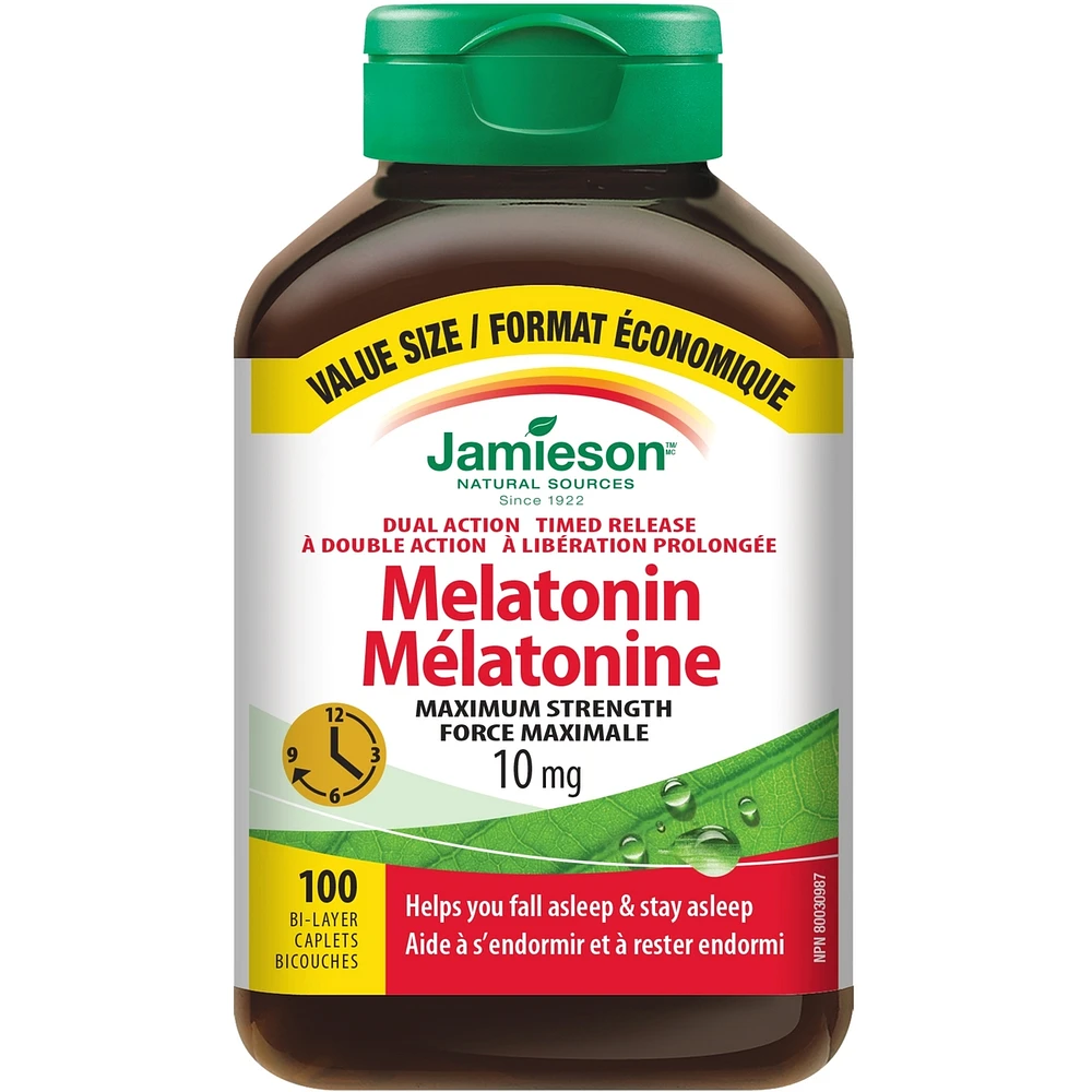 Mélatonine 10 mg double action à libération prolongée - Format économique