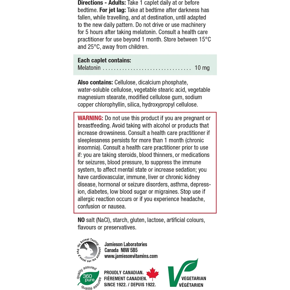 Mélatonine 10 mg double action à libération prolongée - Format économique