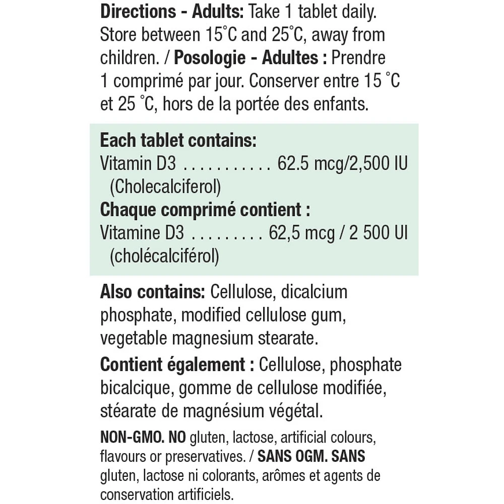 Jamieson Vitamin D3 2,500IU