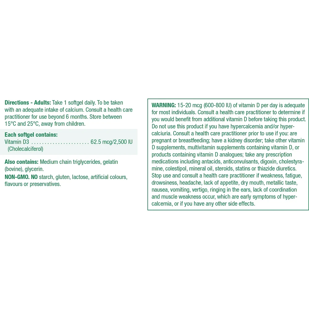 Vitamin D 2500 IU Softgel